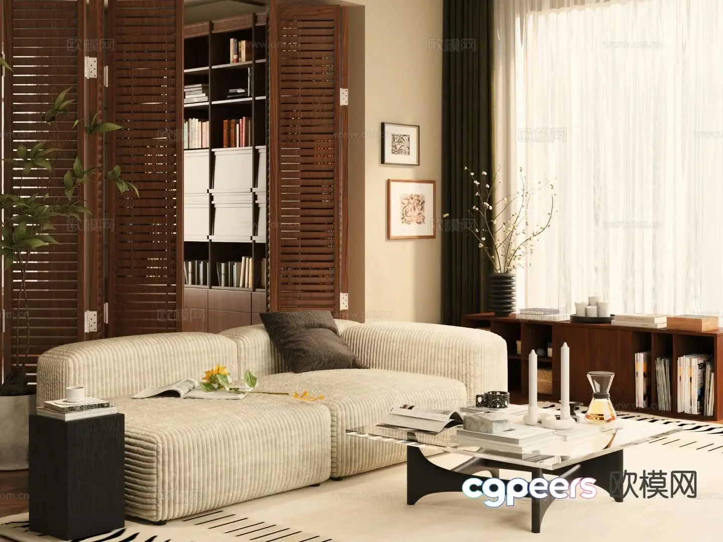 Medieval style double sofa 3d model