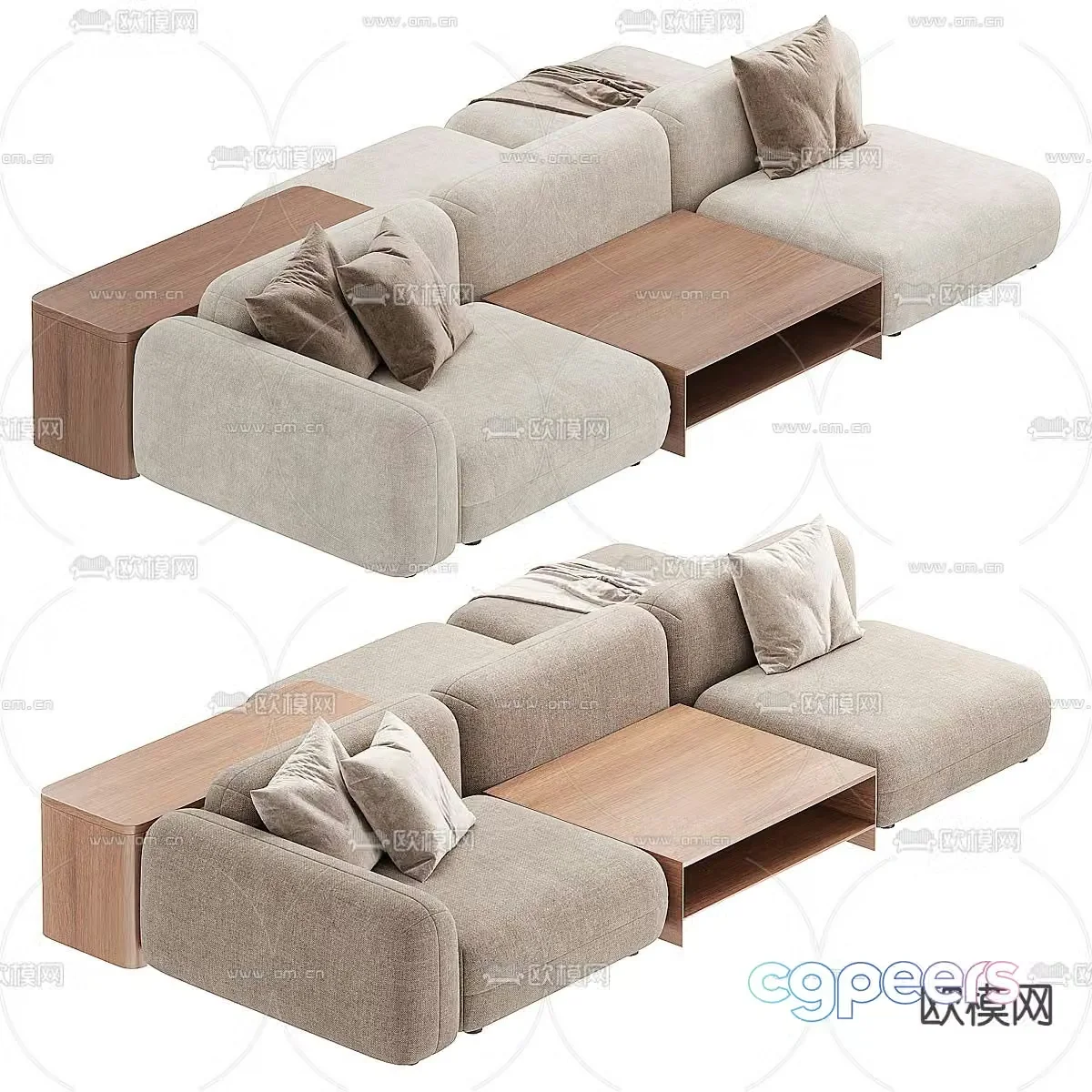 Office sofa double sofa public sofa 3d model