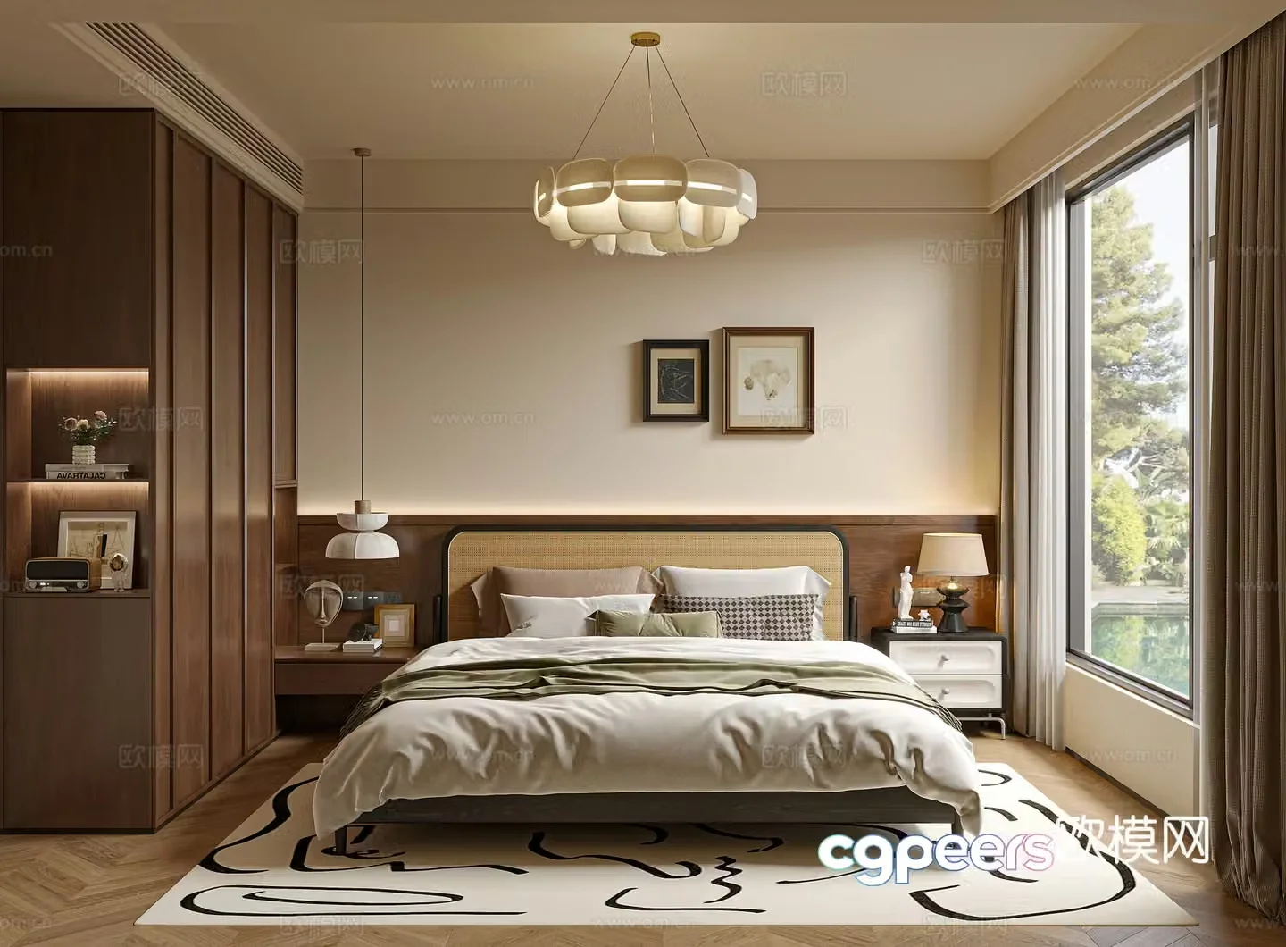 Middle-aged bedroom 3d model