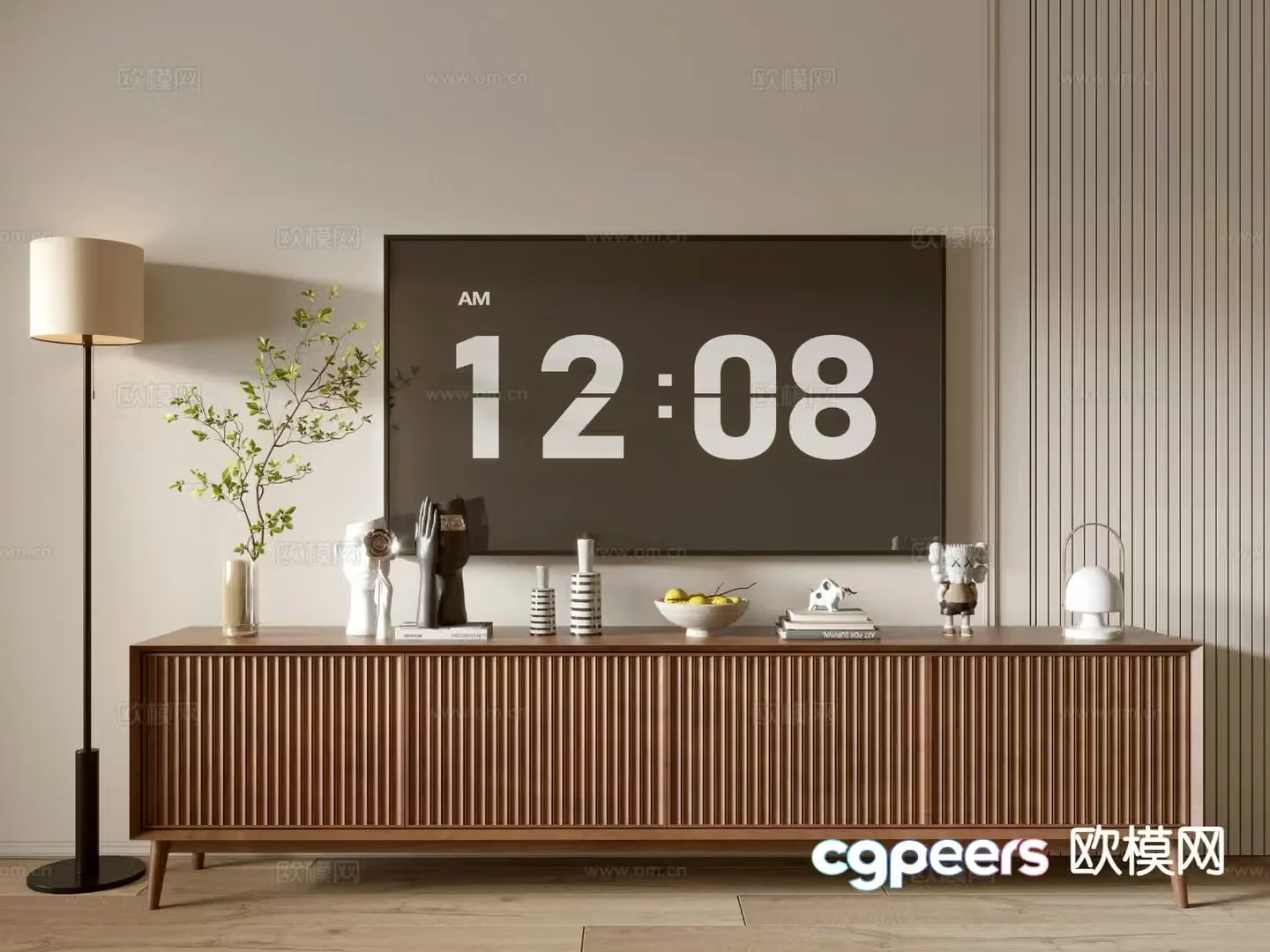 Middle-aged TV cabinet 3D model