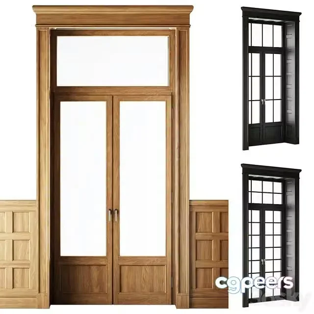 3ds Max Free – Classical Wooden Window Door