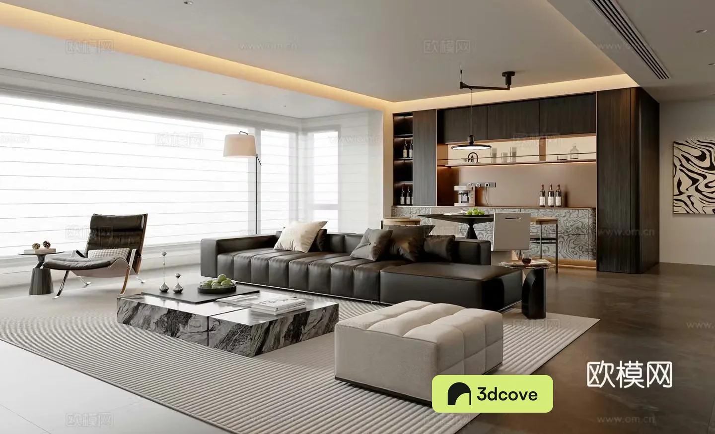 Modern simple living restaurant sofa and coffee table combination sideboard round dining table and chair leisure chair
