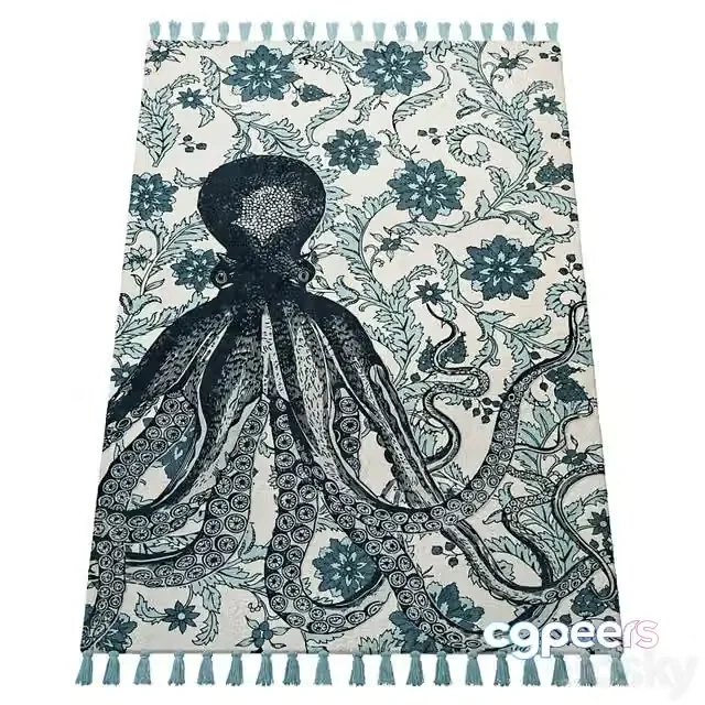 3ds Max Free – Thomas Paul Printed Flatweave Giant Octopus 200TATP03A-P