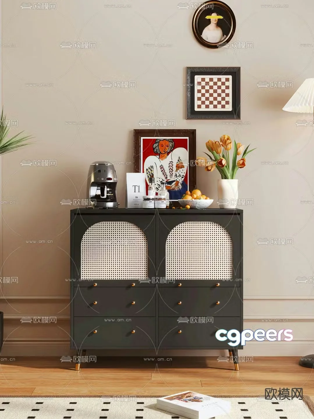 French chest of drawers 3D model