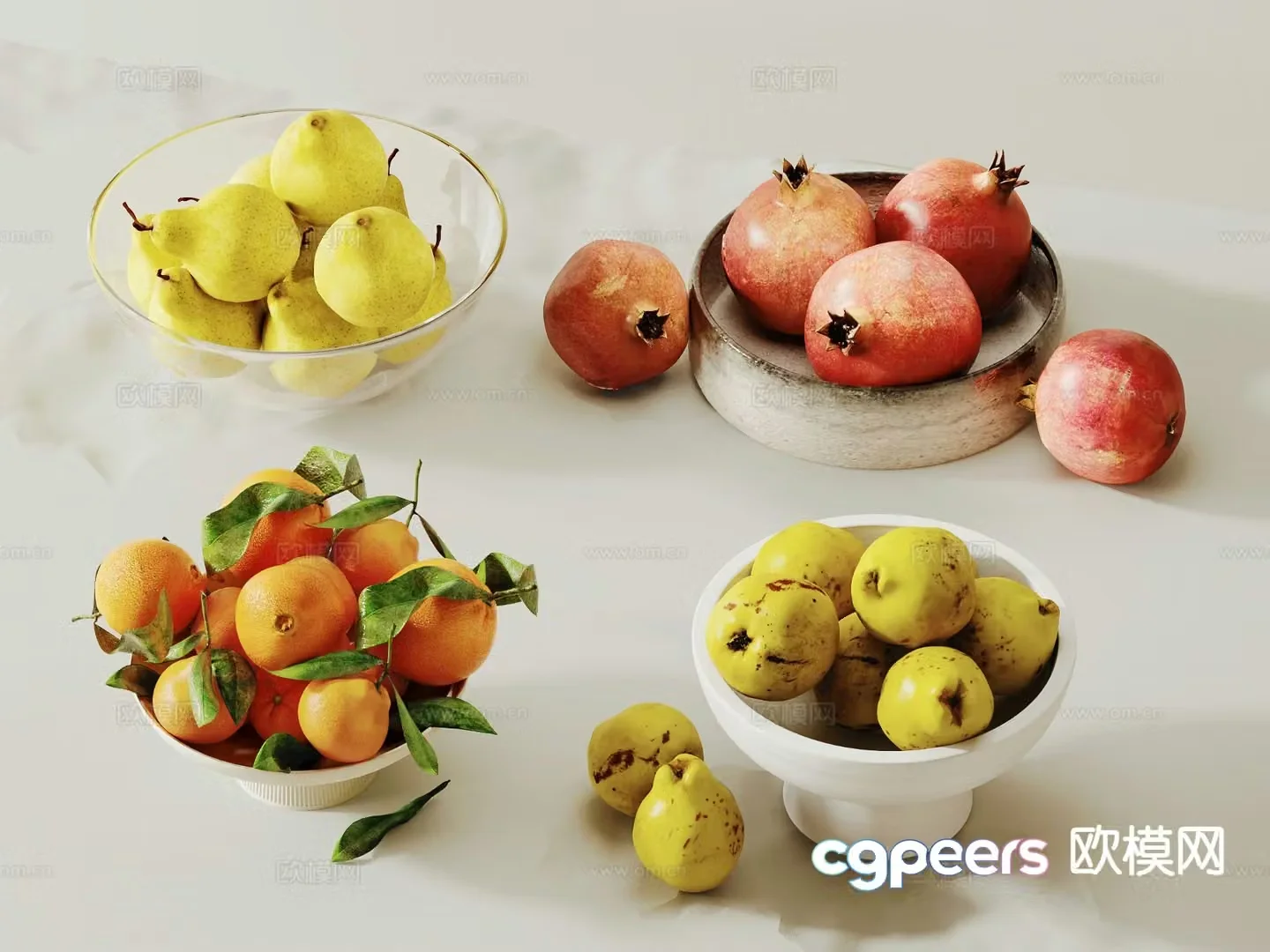 Fruit compote pear guava 3d model