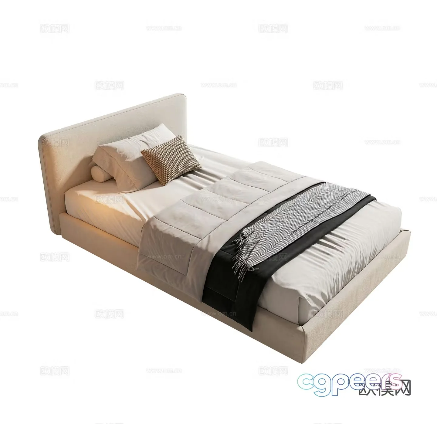 Modern single bed 3d model