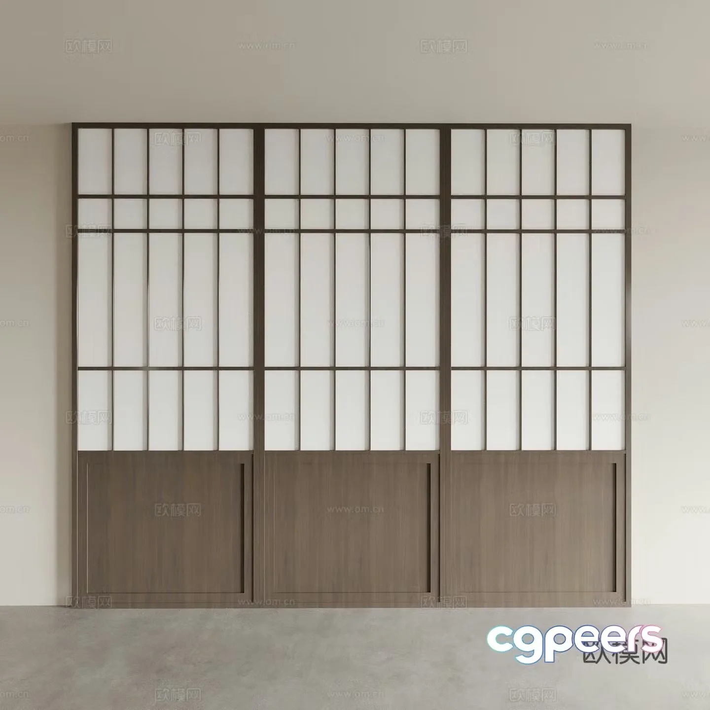 Japanese door sliding door kitchen door balcony door 3d model