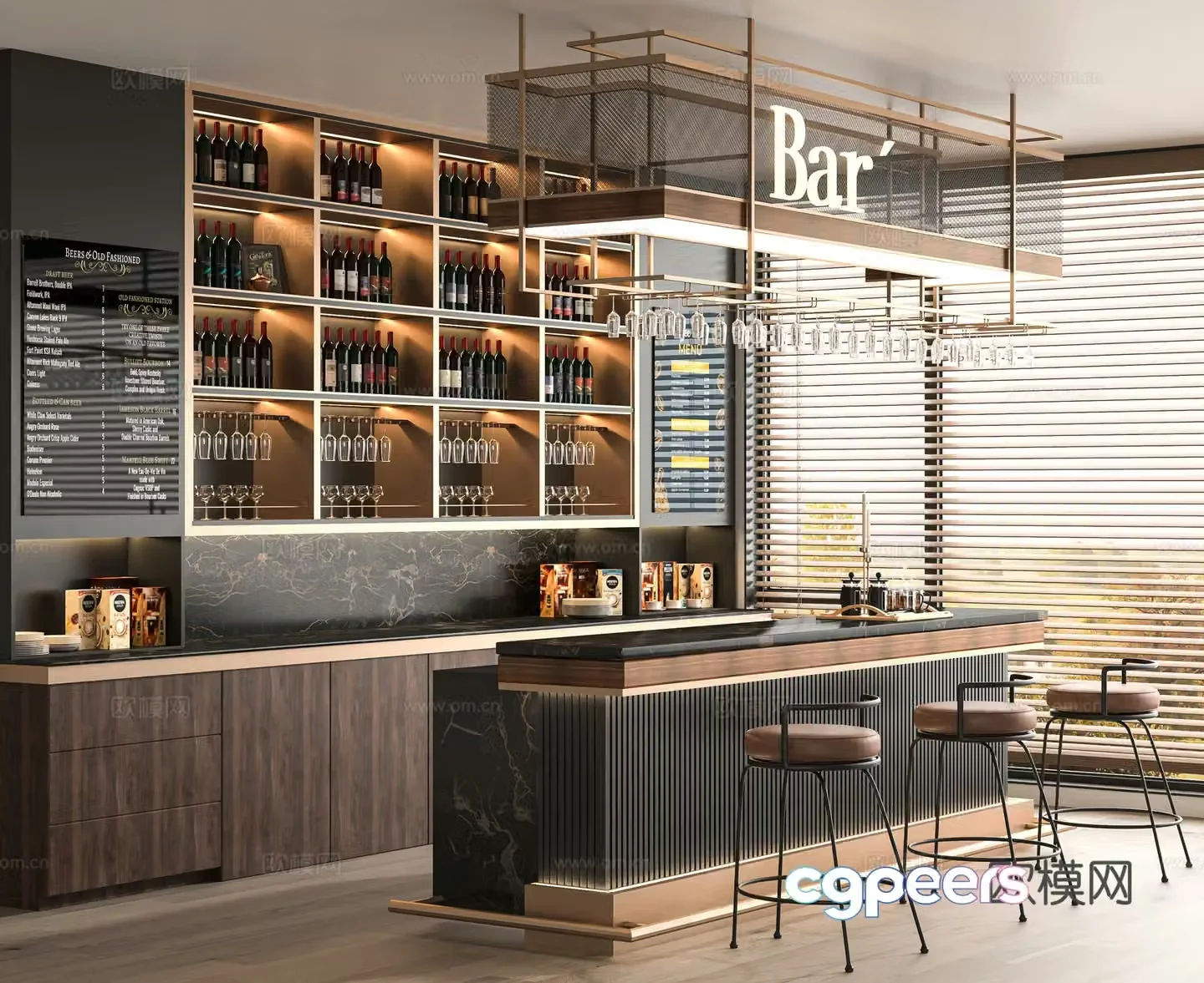 Modern bar 3d model