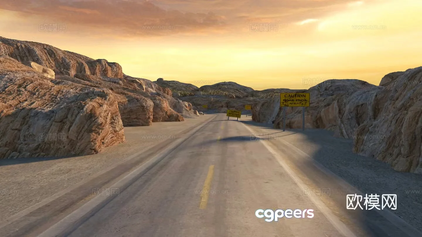 Modern western valley landscape 3d model