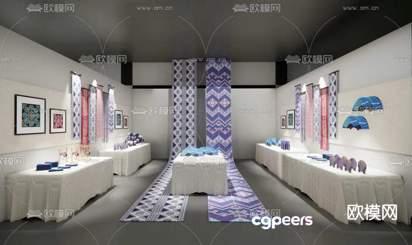 She ethnic exhibition hall cultural exhibition hall 3d model