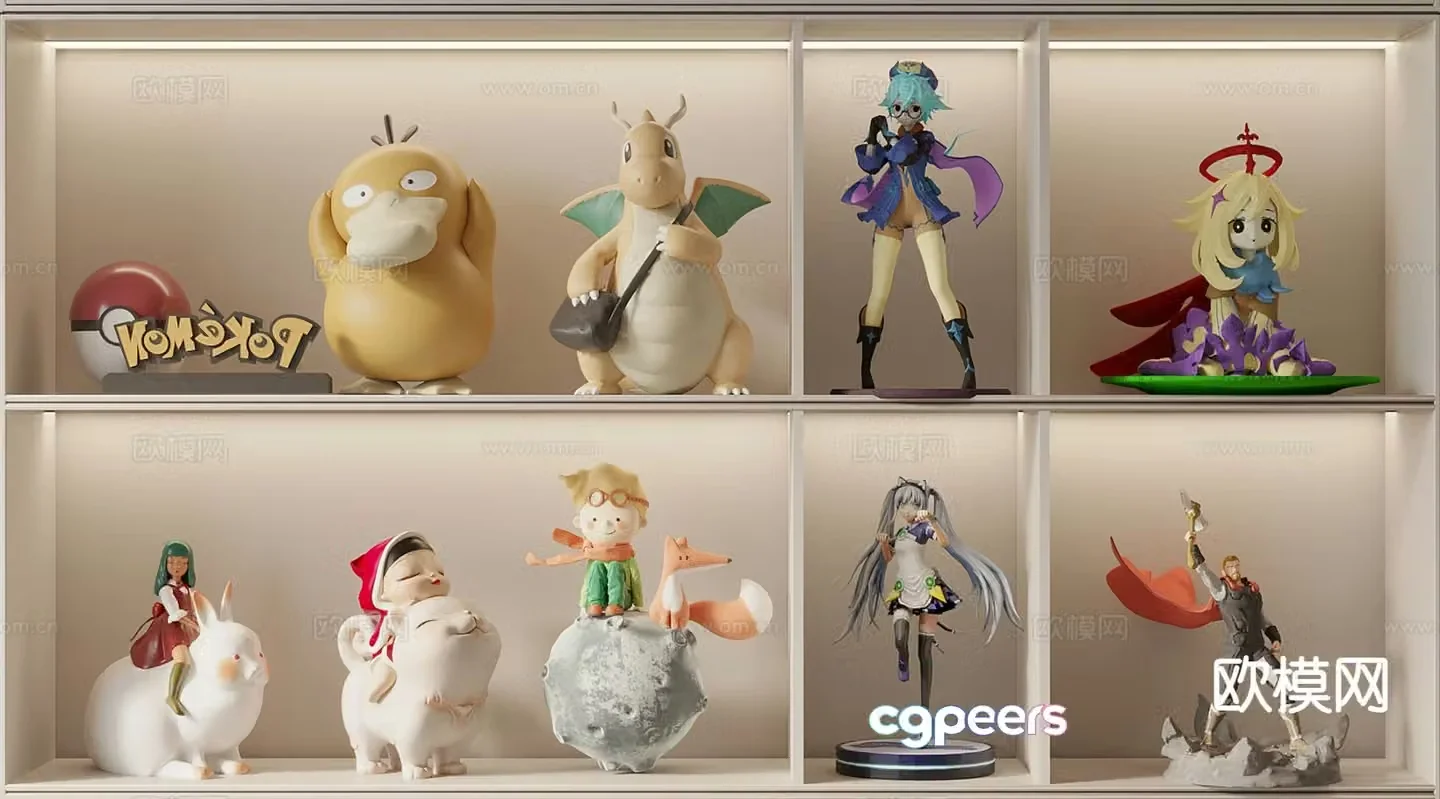 Anime ornaments trendy toys cartoon dolls 3D models