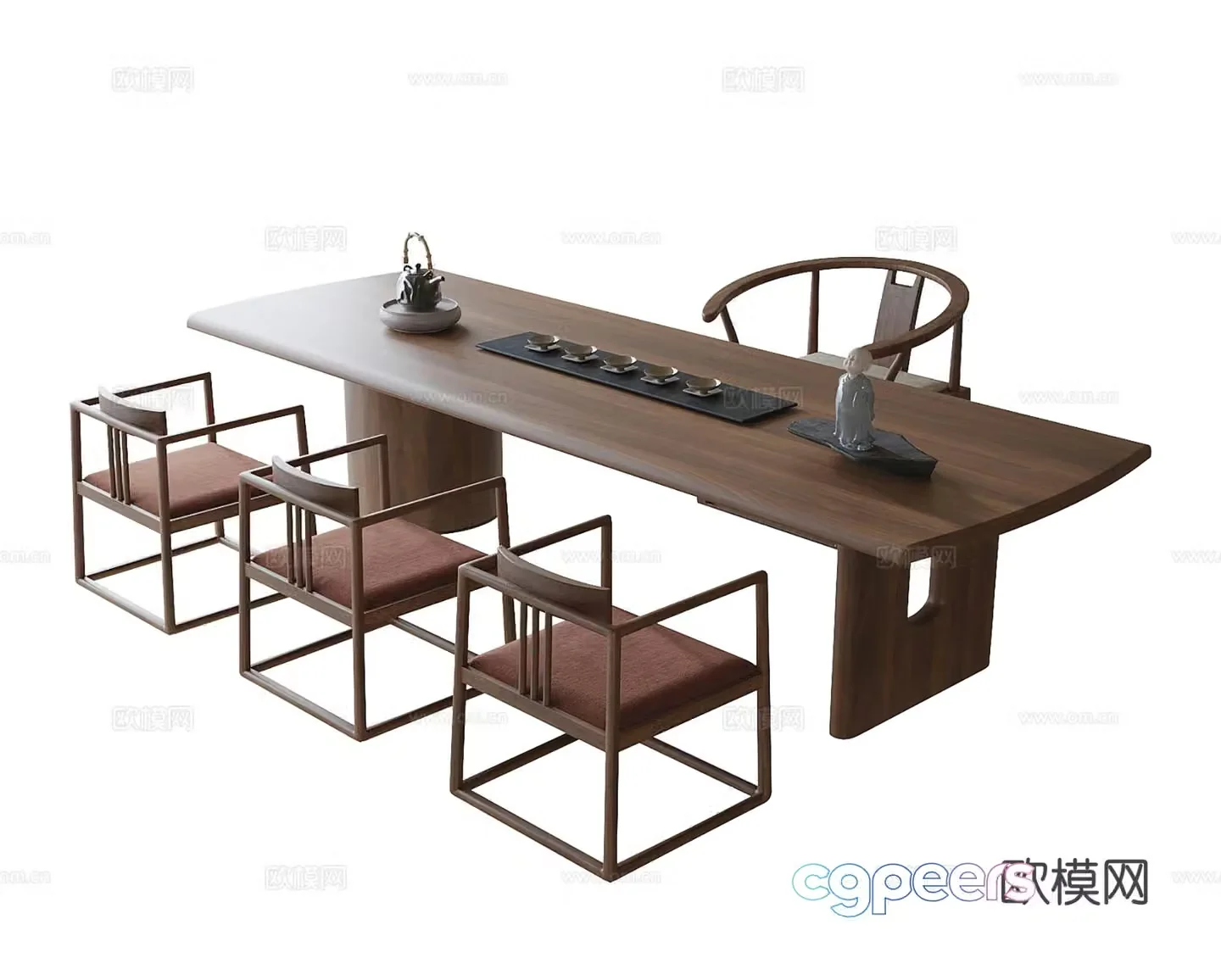 New Chinese style tea table tea table 3d model