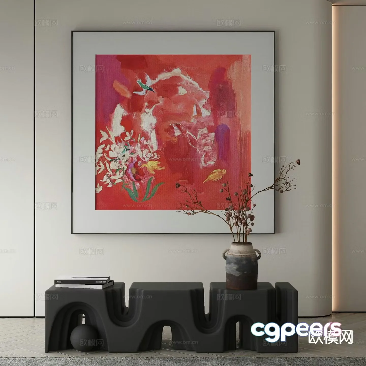 Modern art painting decorative painting 3d model