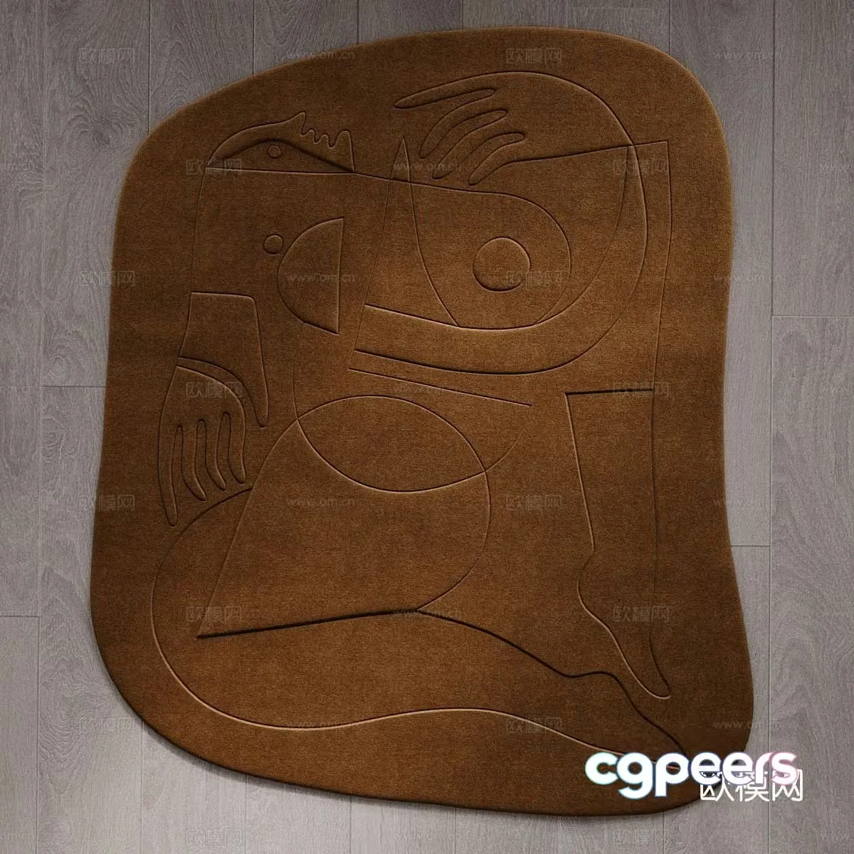 Medieval style carpet irregular carpet 3d model