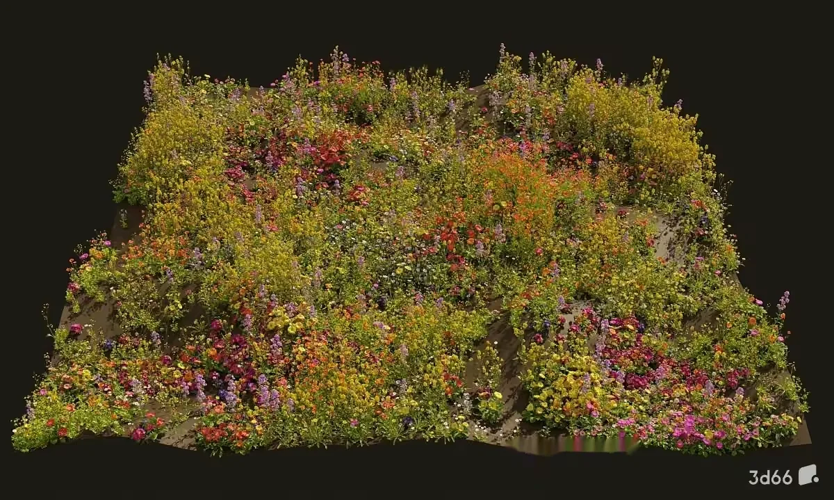 A Large Colorful Floral Arrangement 3D Model – 18837 – VRAY Render
