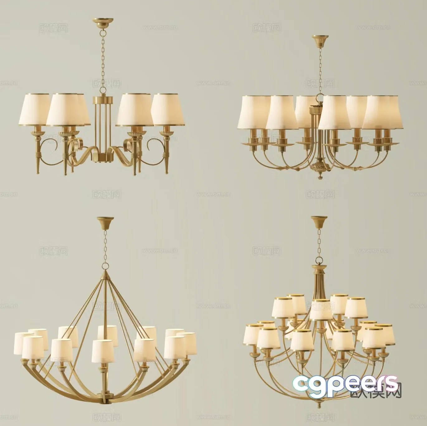 American chandelier decorative lamp 3d model