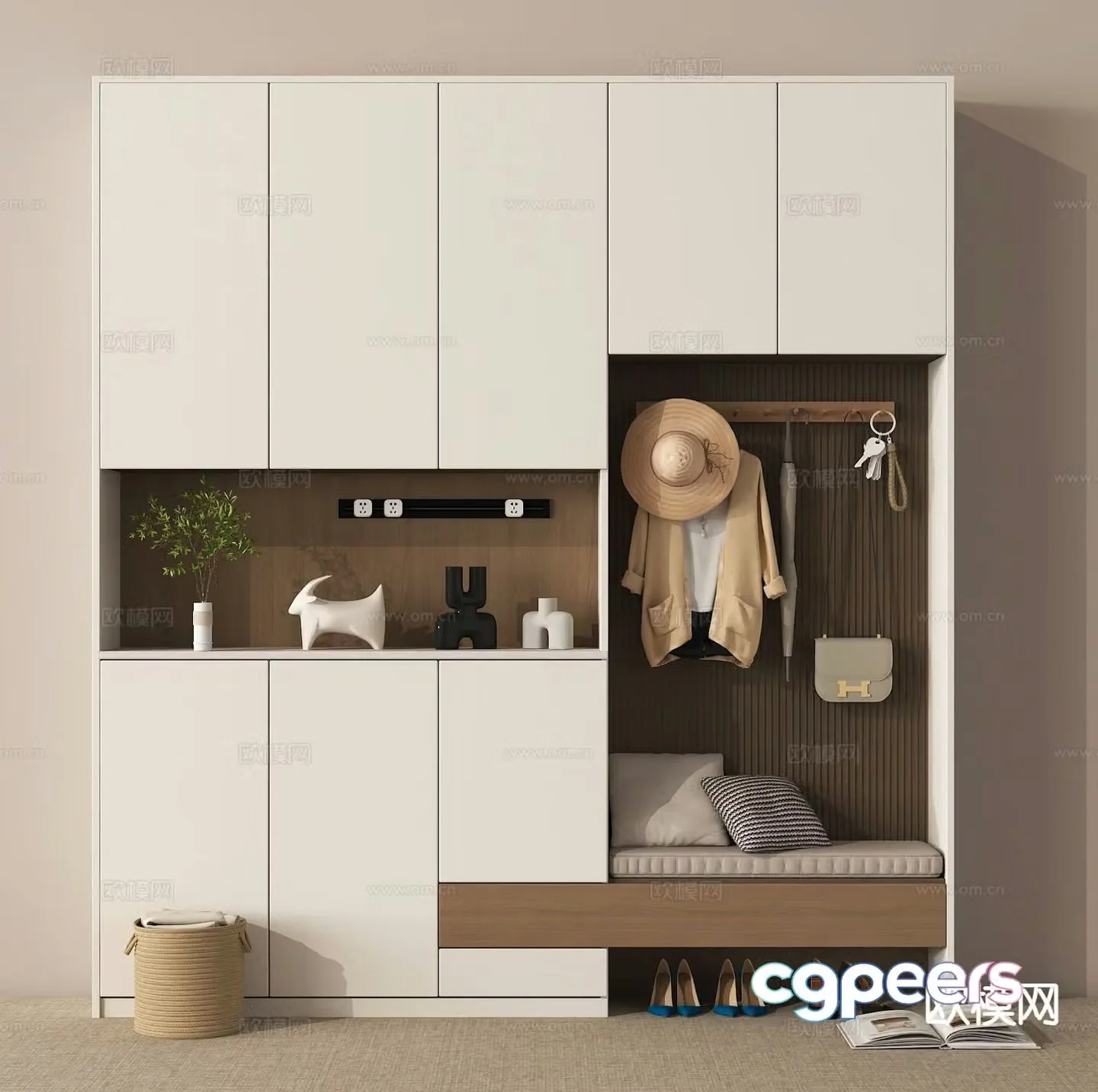 Entrance shoe cabinet 3D model