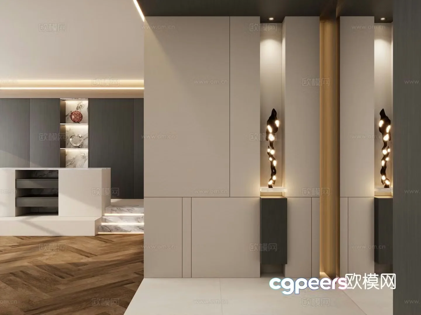 Italian style entrance hall partition 3d model