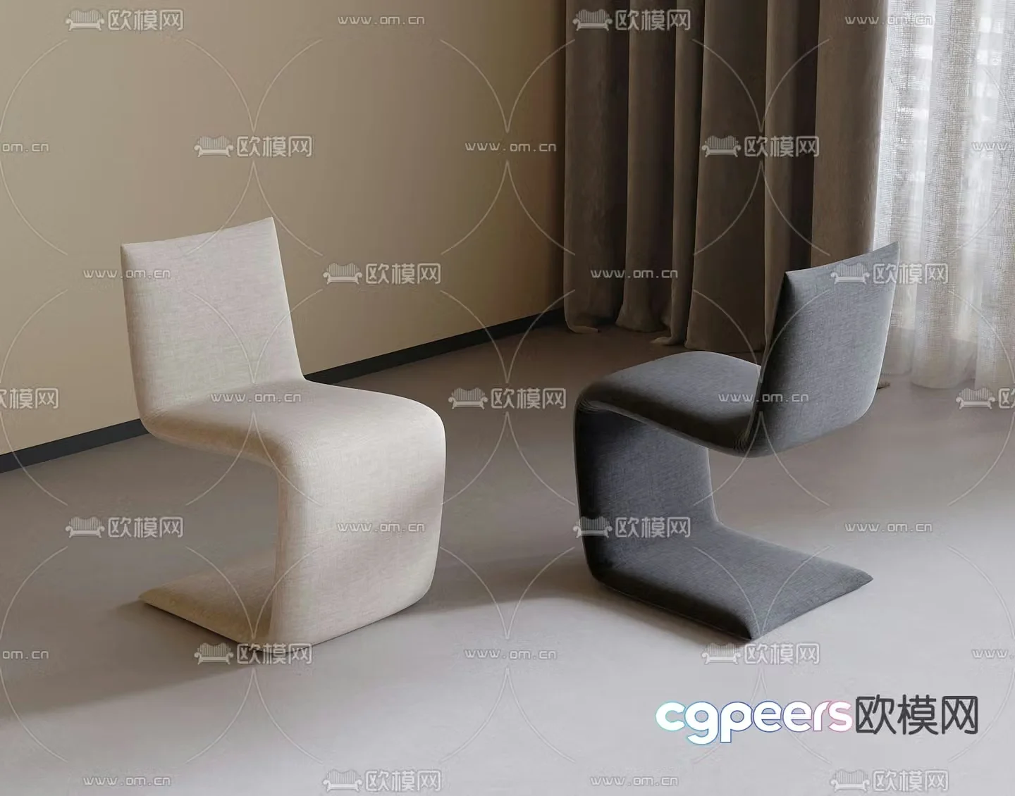 Creative chair dining chair 3d model