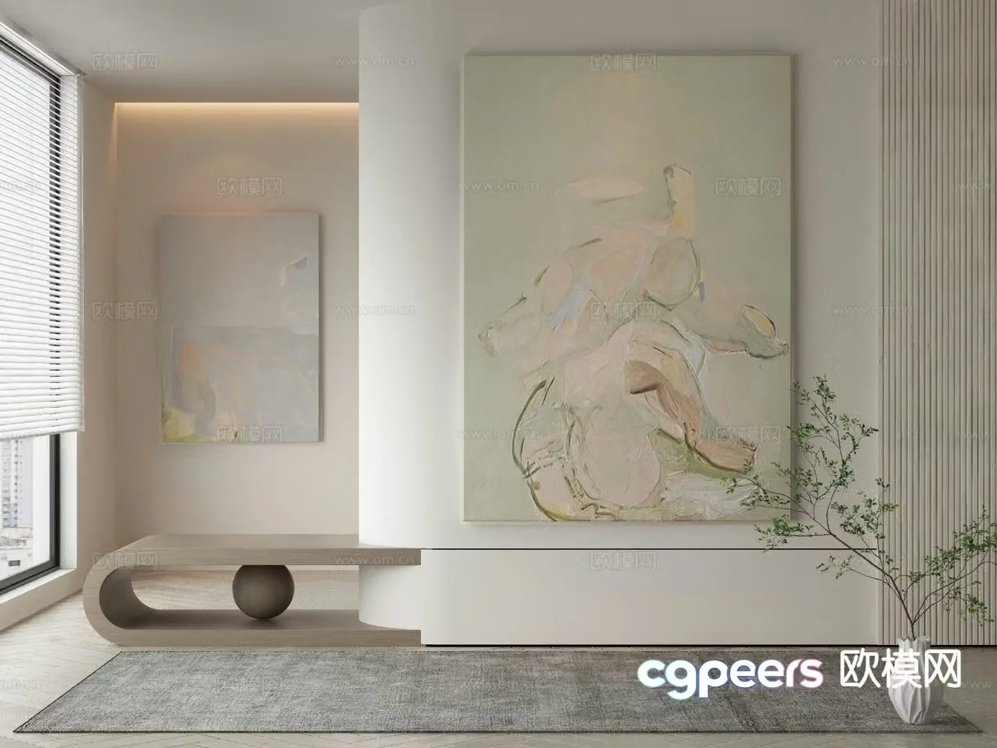 Modern decorative painting small fresh hanging painting 3d model