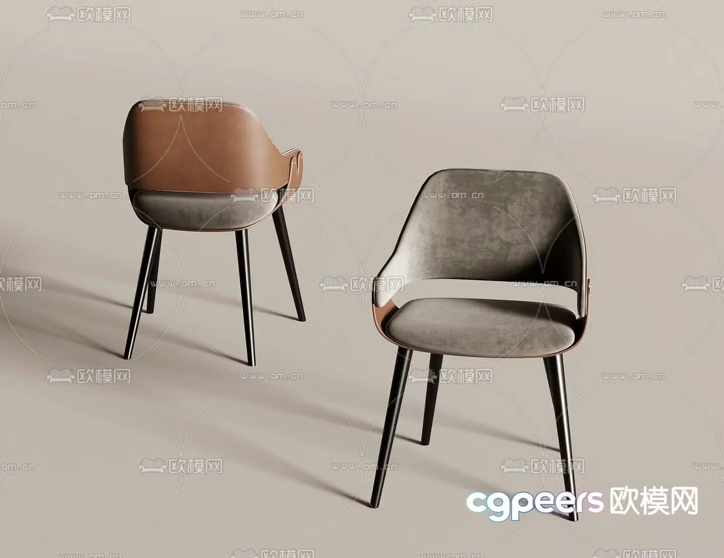 Modern chair dining chair 3d model
