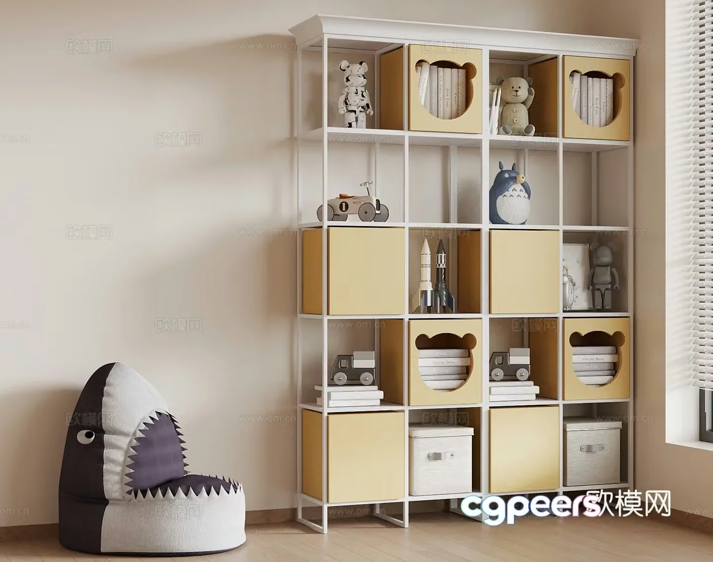 Modern children’s locker lazy sofa 3d model