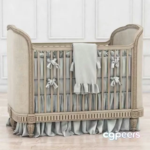 3ds Max Free – RH Belle Upholstered Crib