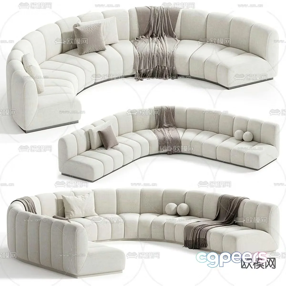 Special shaped sofa curved sofa 3d model