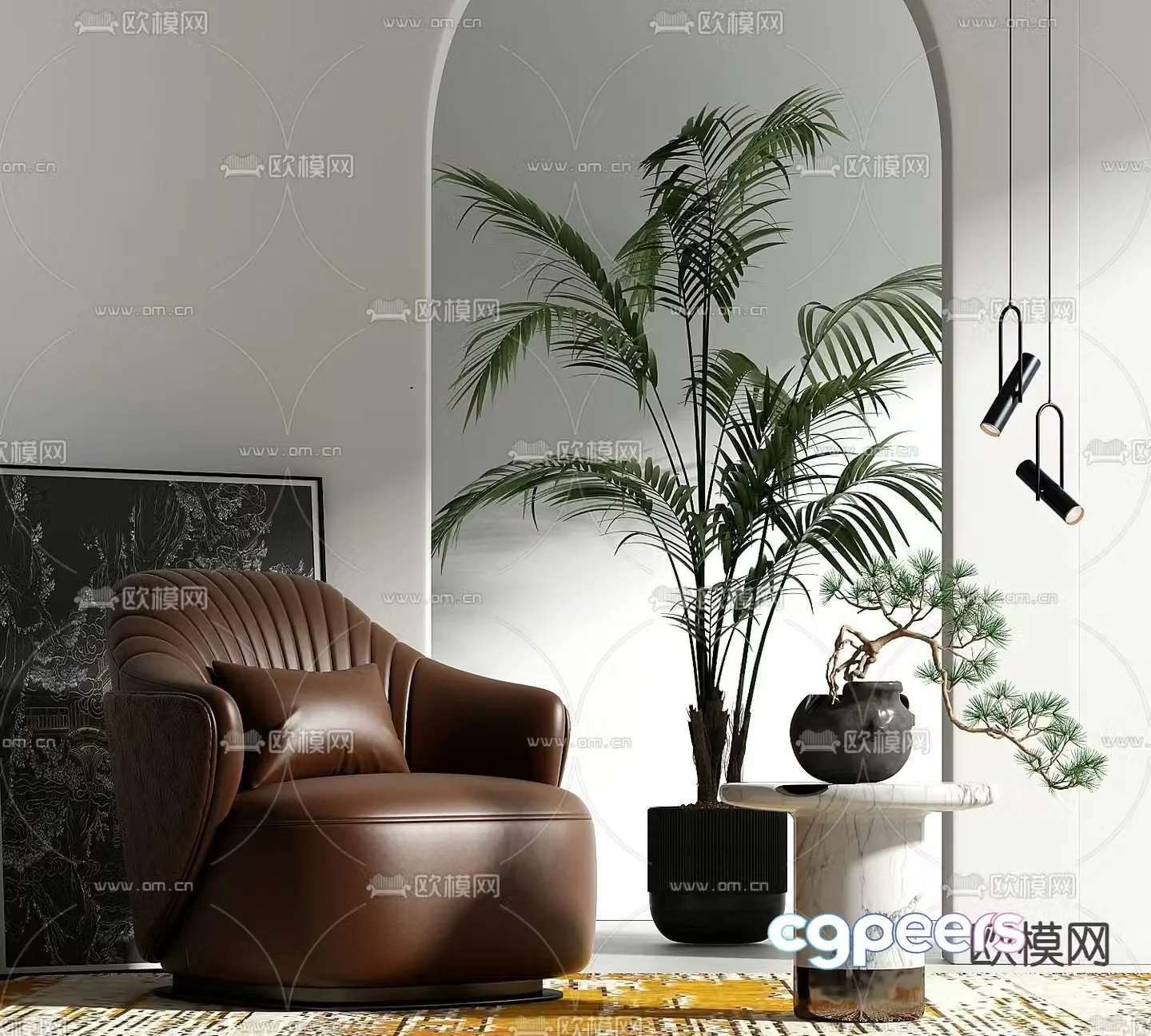 Single sofa leisure sofa 3d model