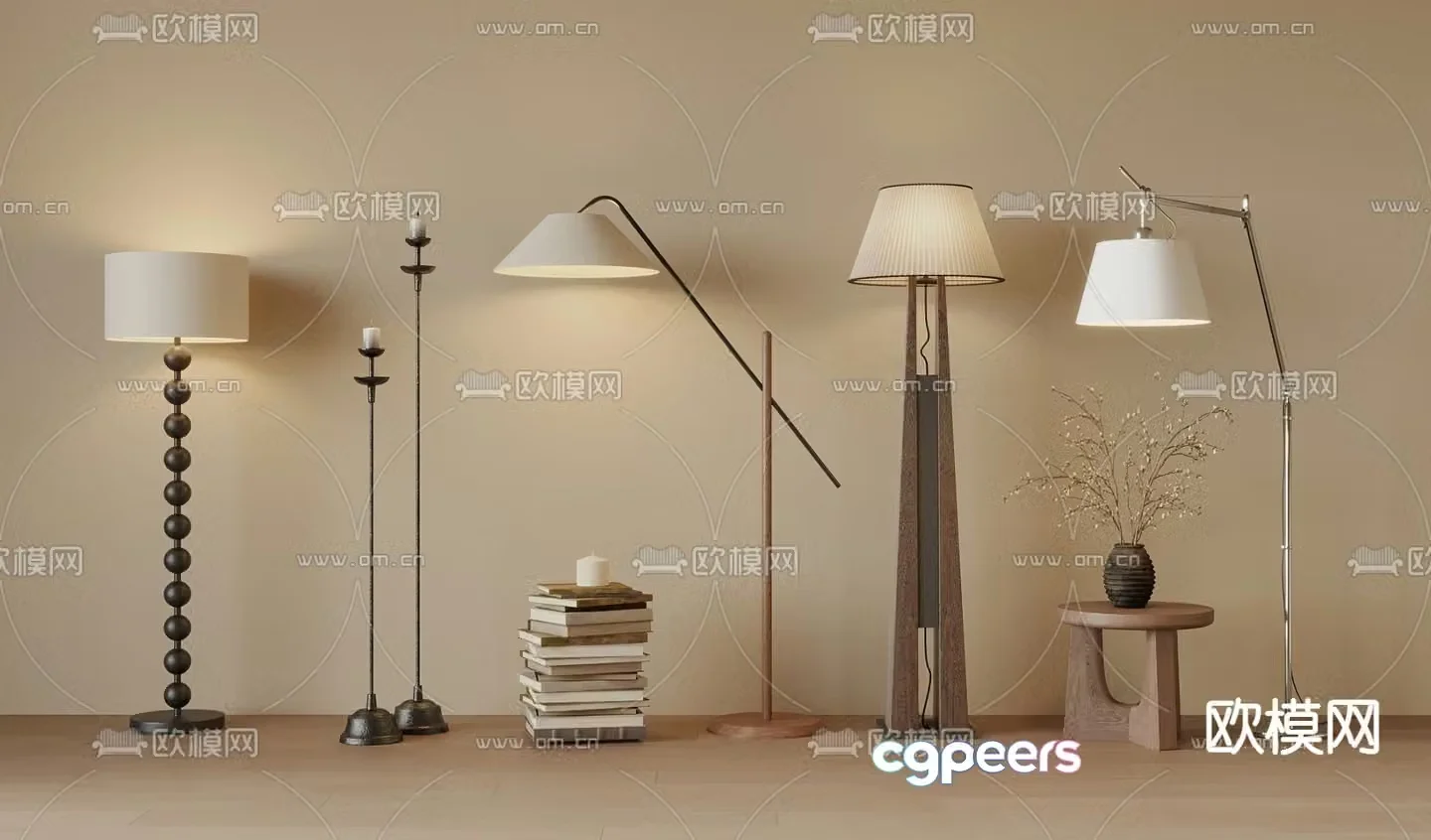 Medieval style floor lamp 3d model