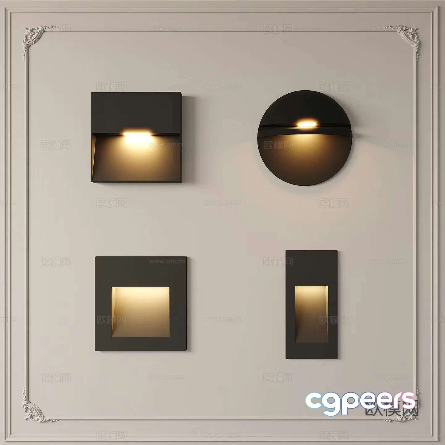 Modern induction light stair light night light 3d model