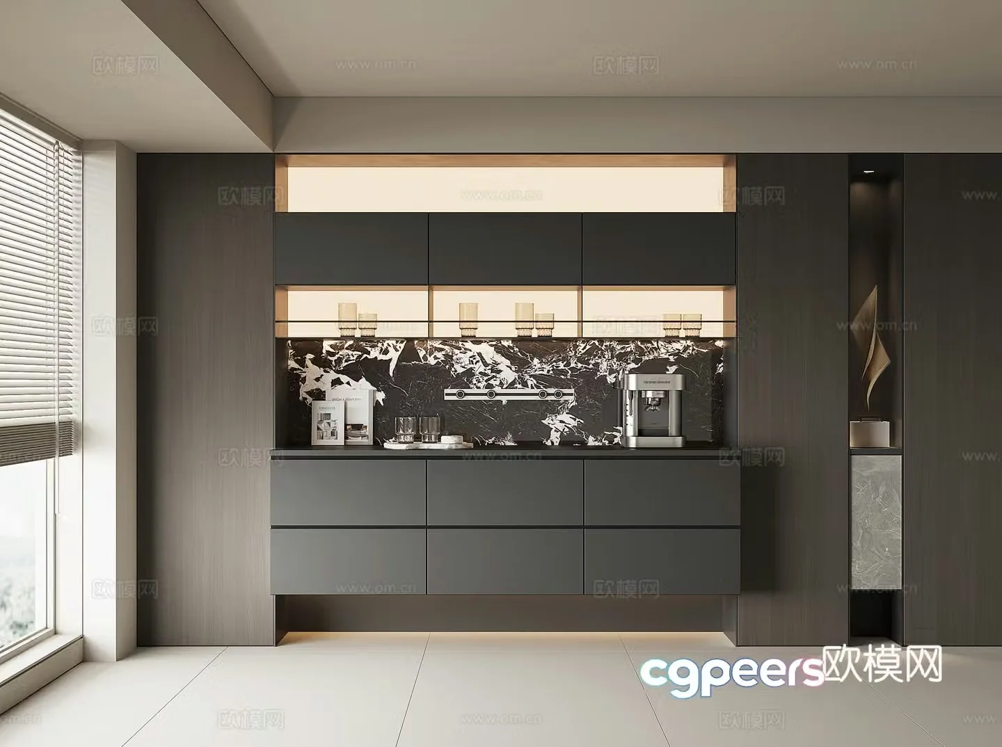 Modern sideboard wine cabinet 3d model