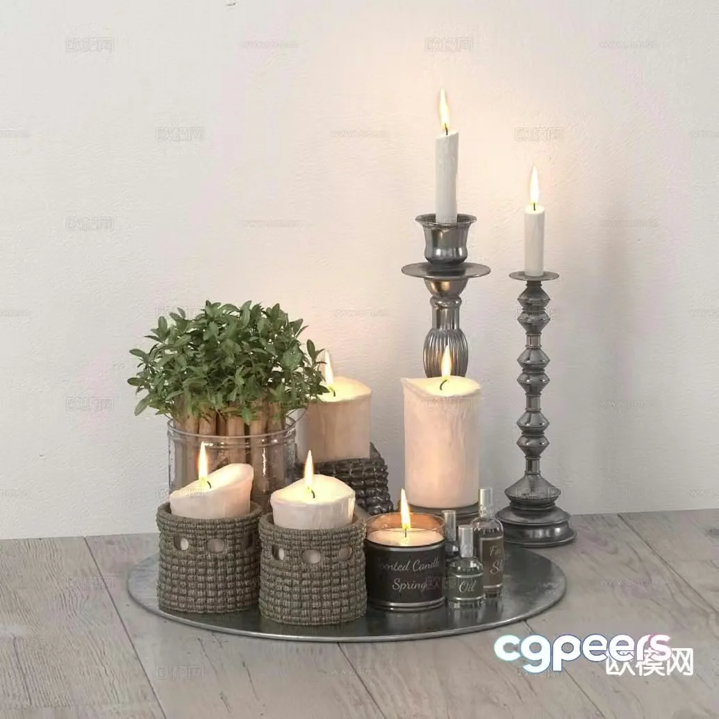 Modern decoration ornaments candlestick lamp 3d model