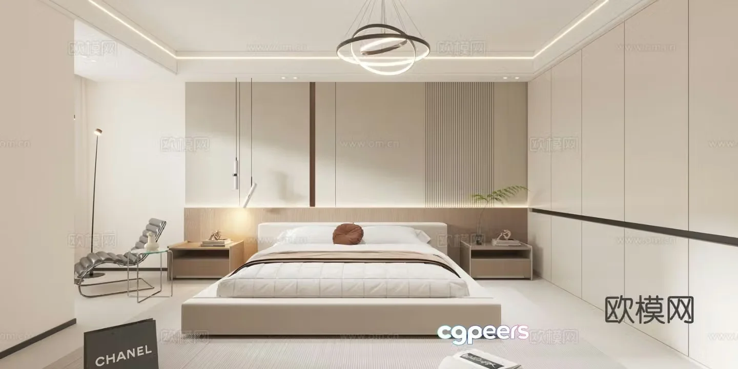 Cream style bedroom master bedroom 3d model