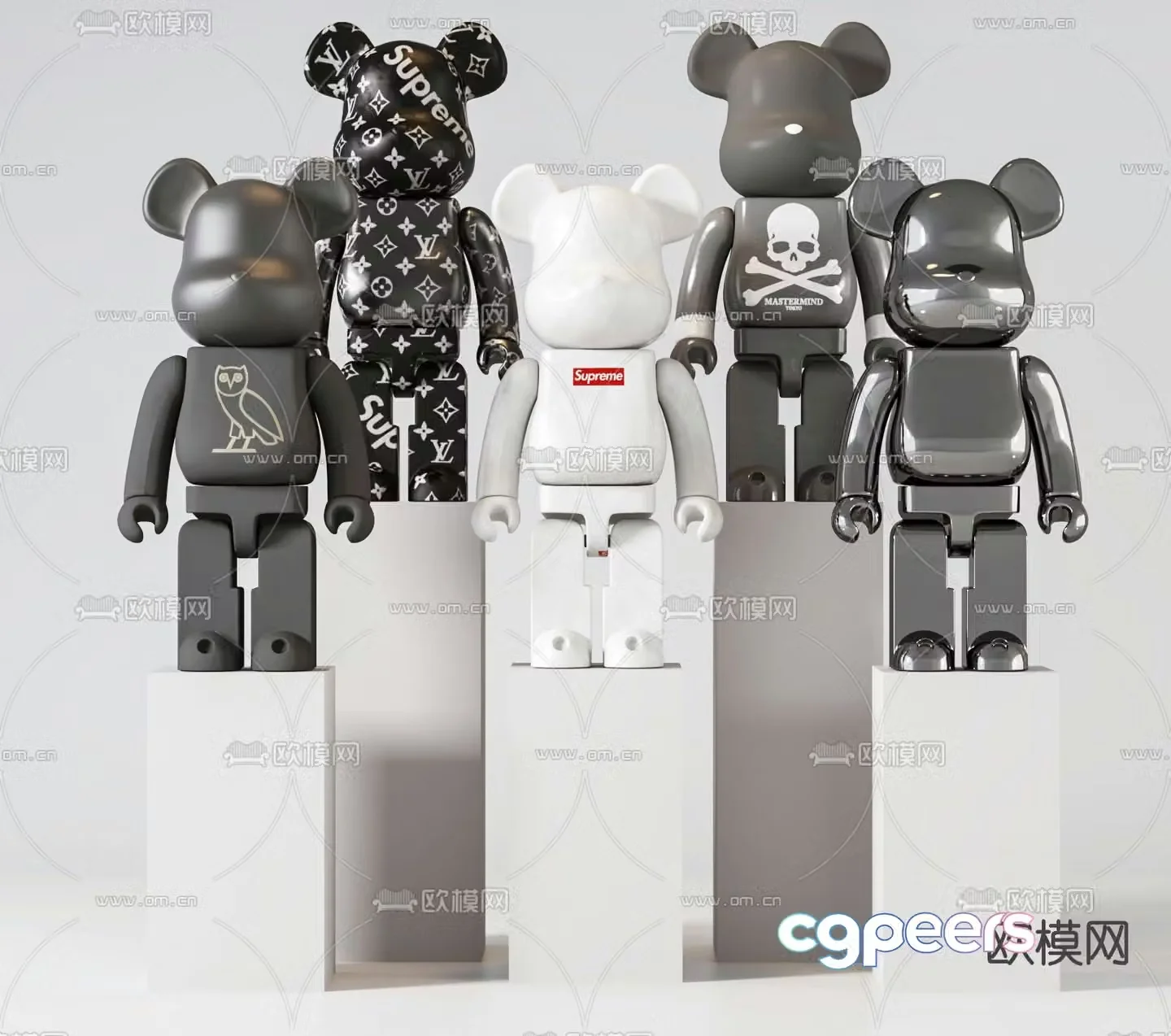 Modern violent bear toy 3d model