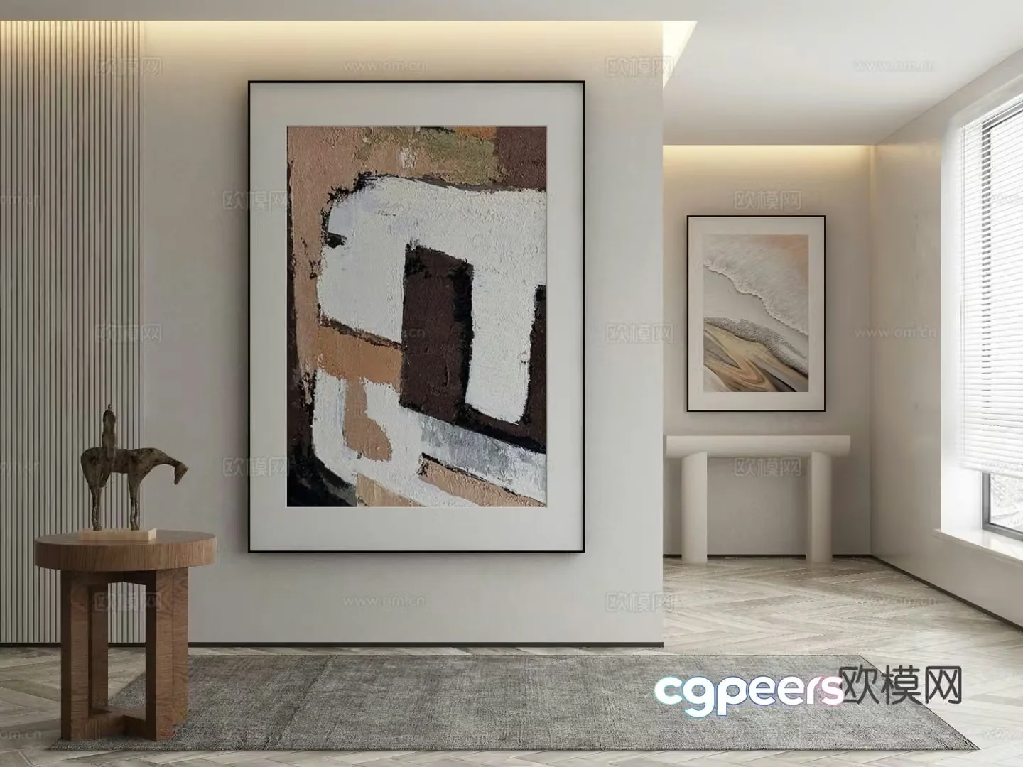 Modern decorative painting Abstract painting 3d model