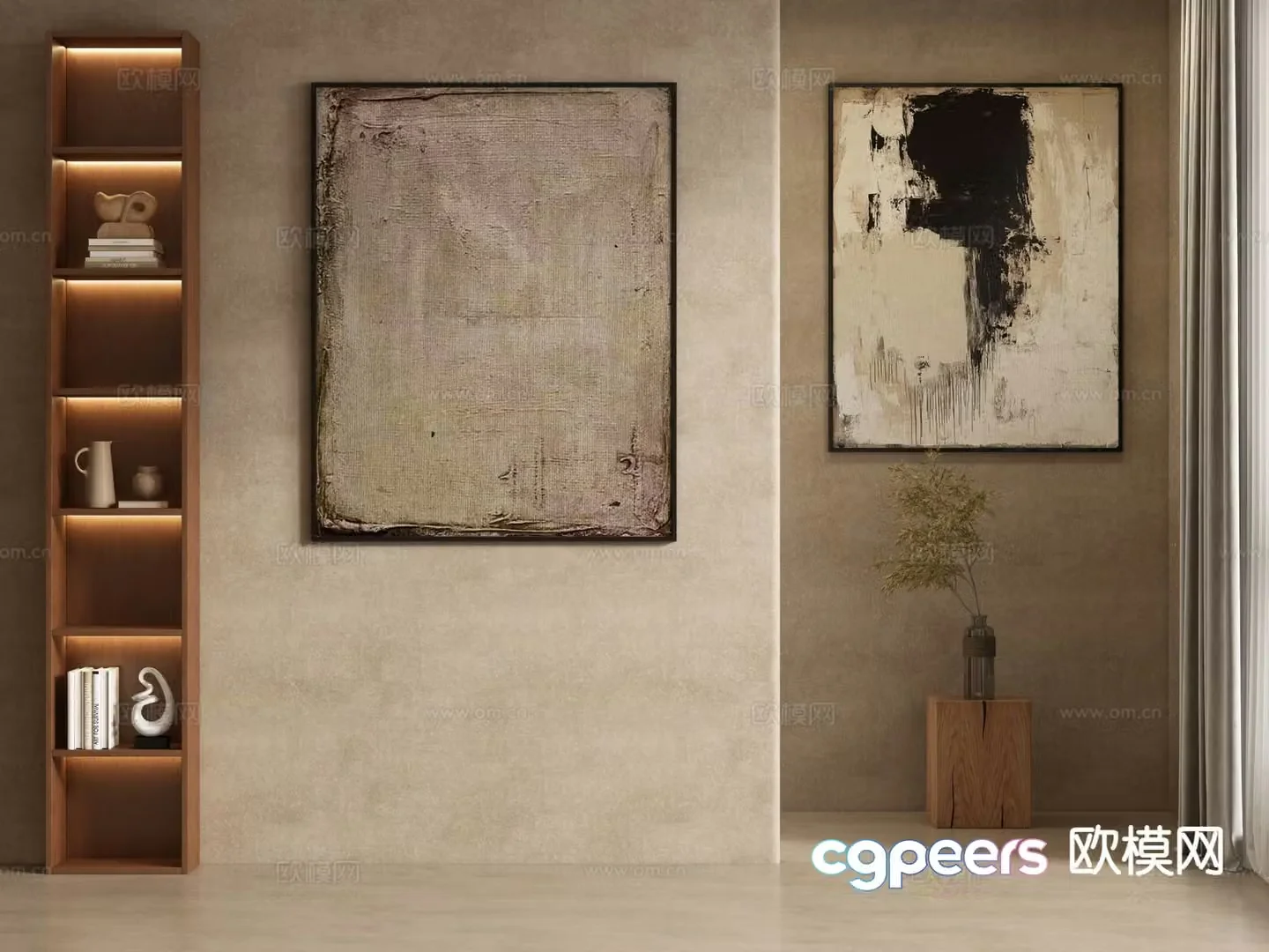 Medieval style texture painting decorative painting hanging painting 3D model