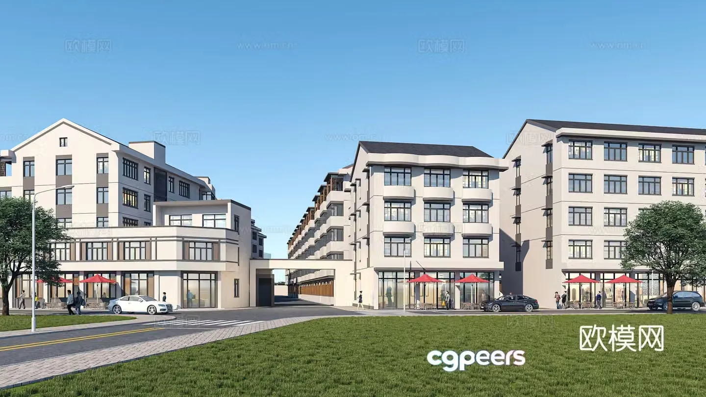 Modern new Chinese resettlement house renovation community 3D model