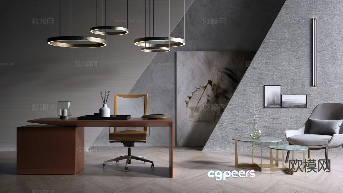 Modern desk 3d model