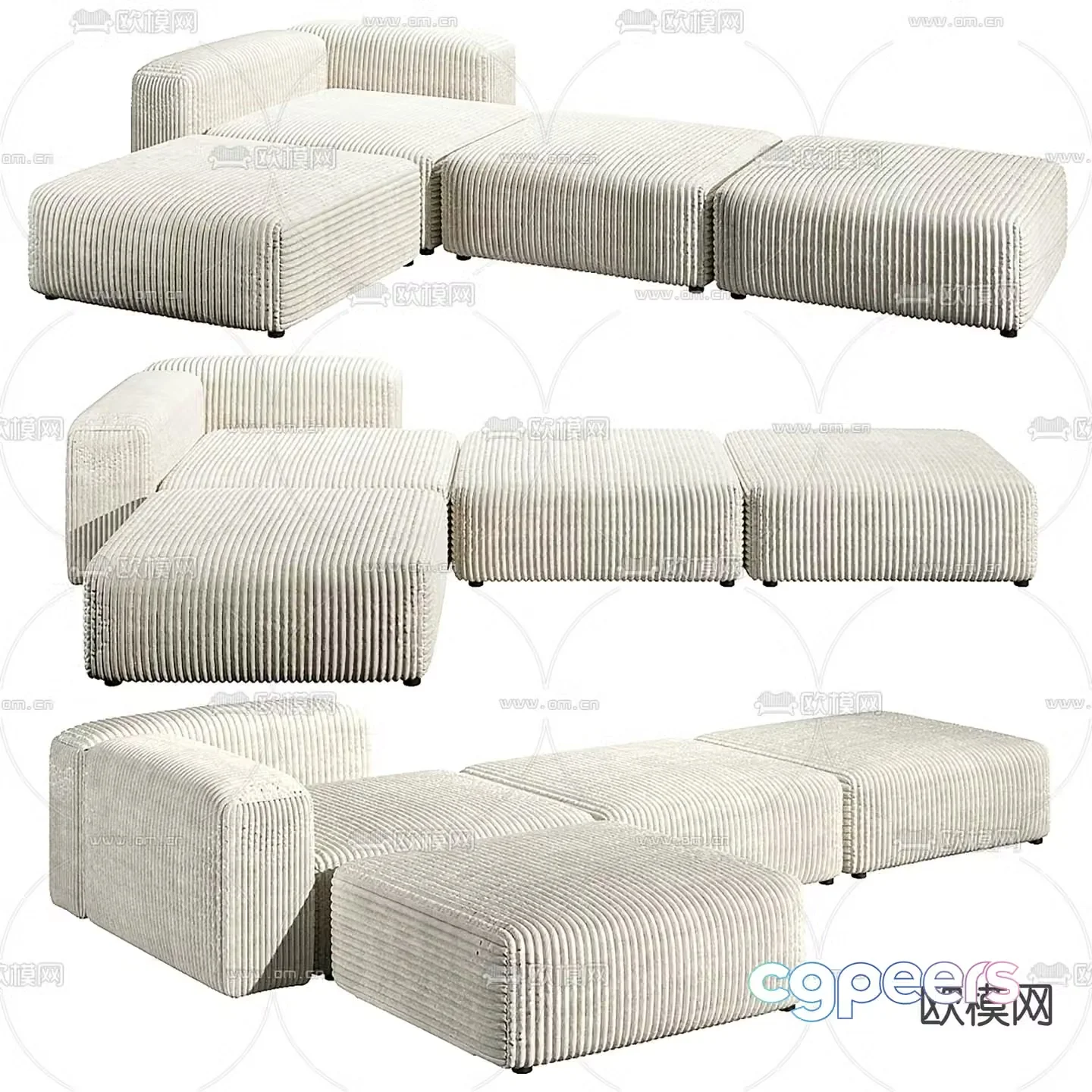Corner sofa multi-person sofa 3d model