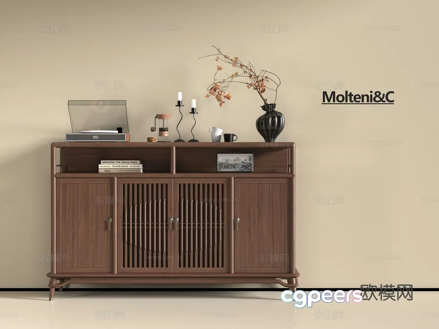 New Chinese style entrance cabinet 3D model