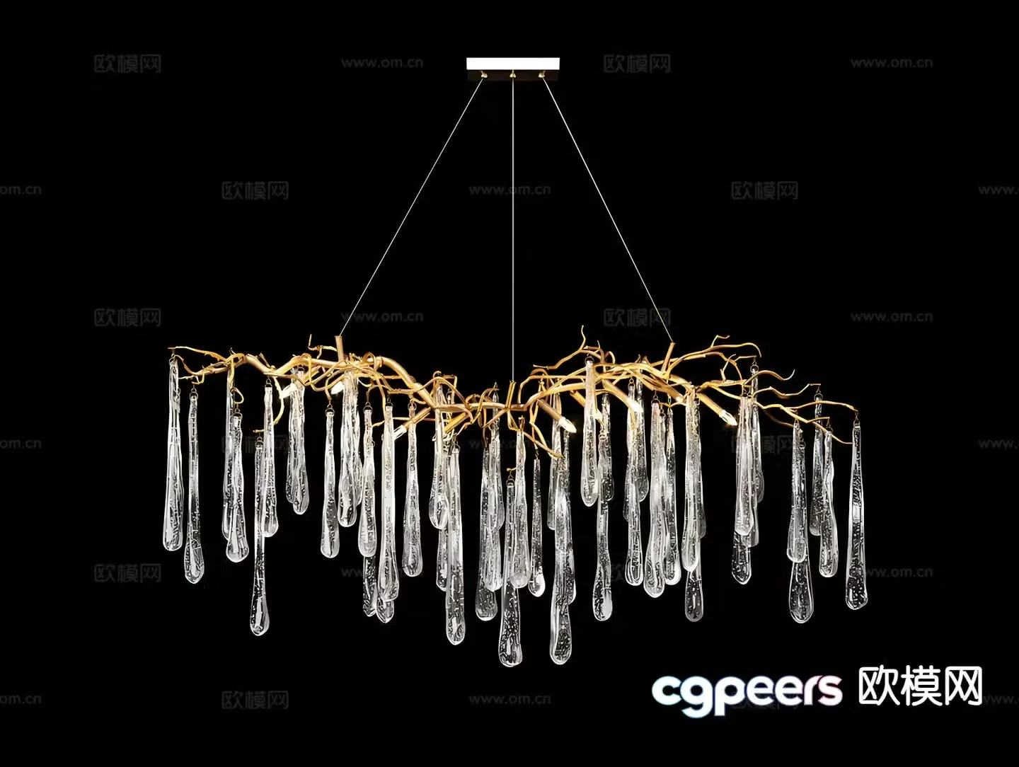 Modern chandelier crystal lamp 3d model