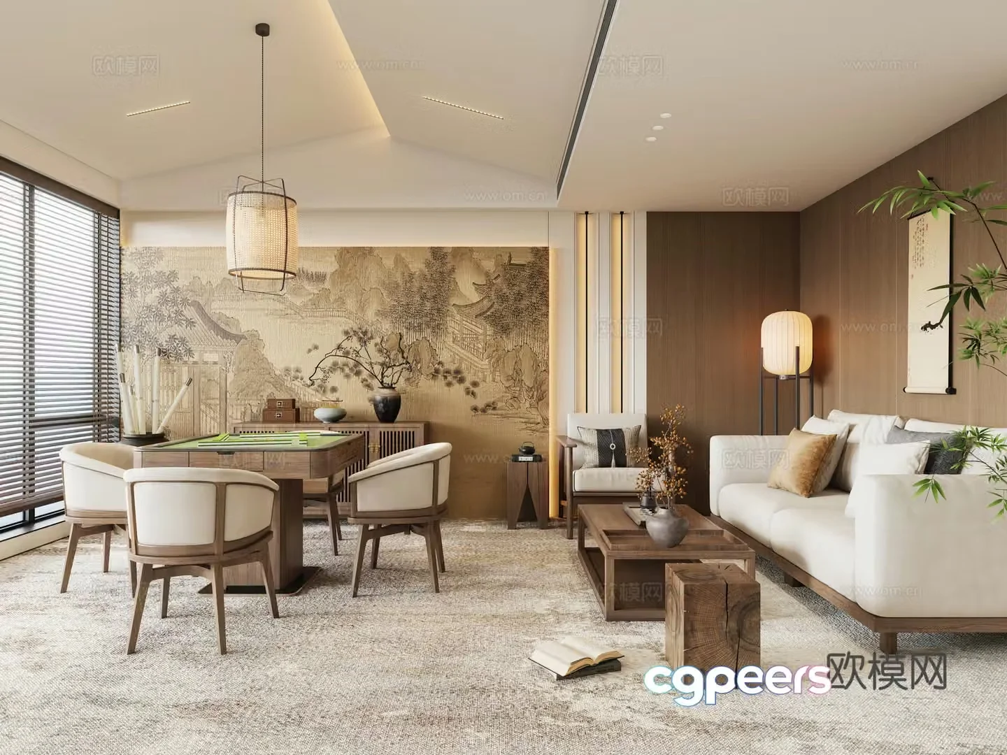 New Chinese chess and card room 3D model