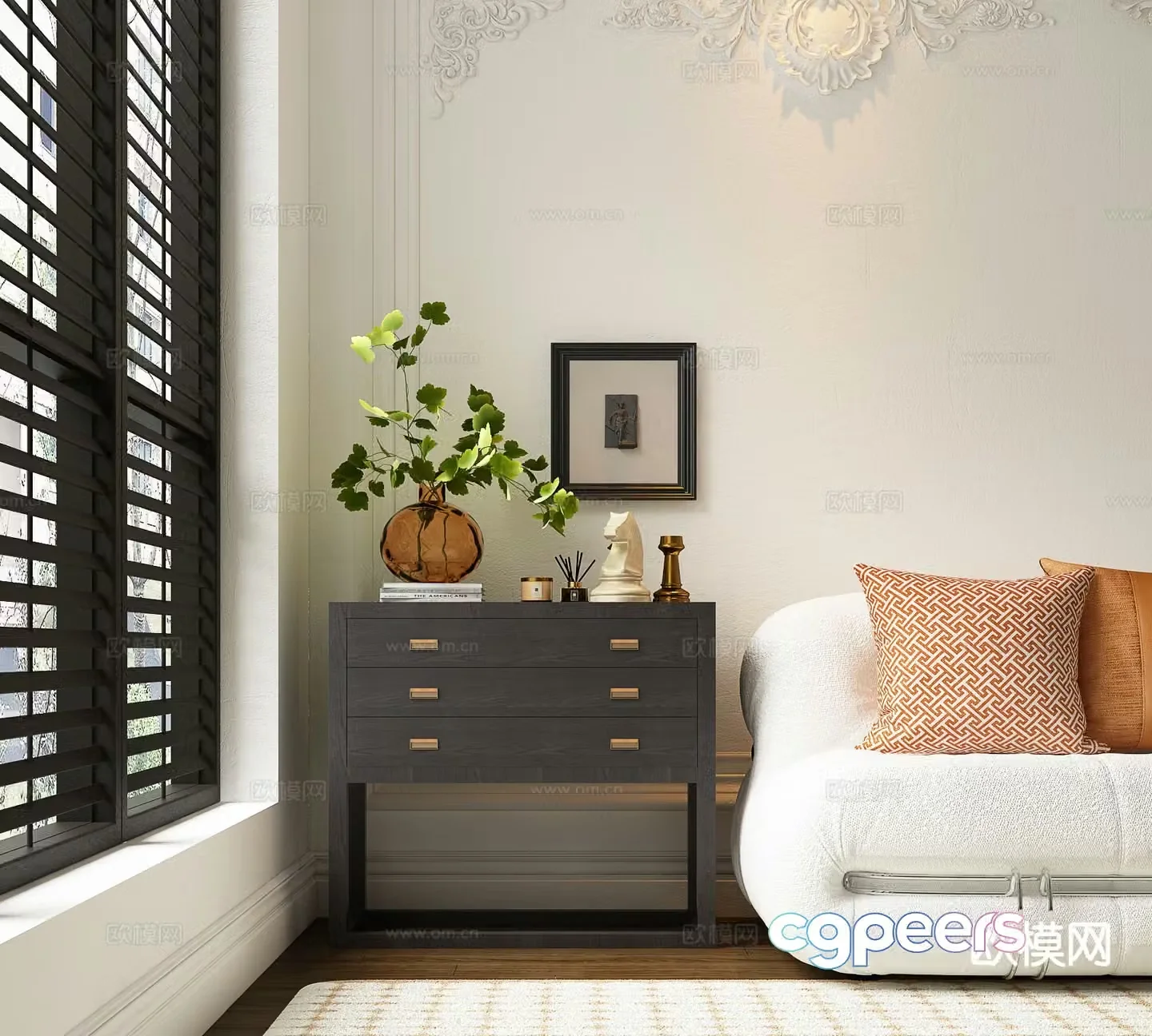 Modern bedside table 3d model