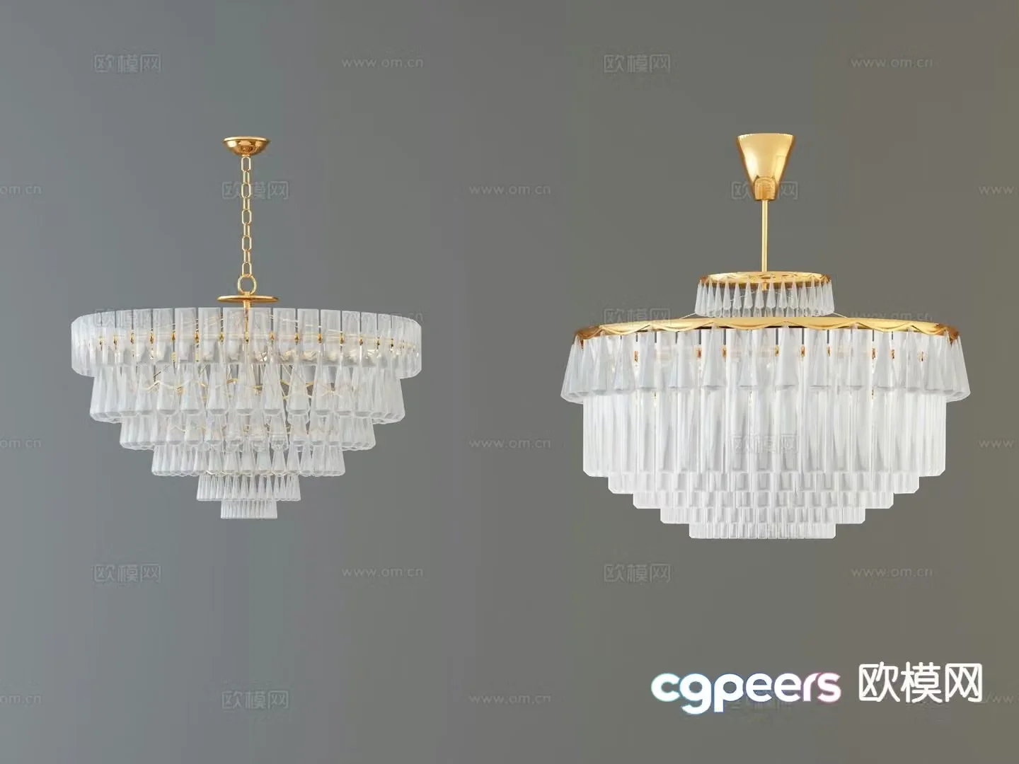 Light luxury chandelier crystal lamp 3d model