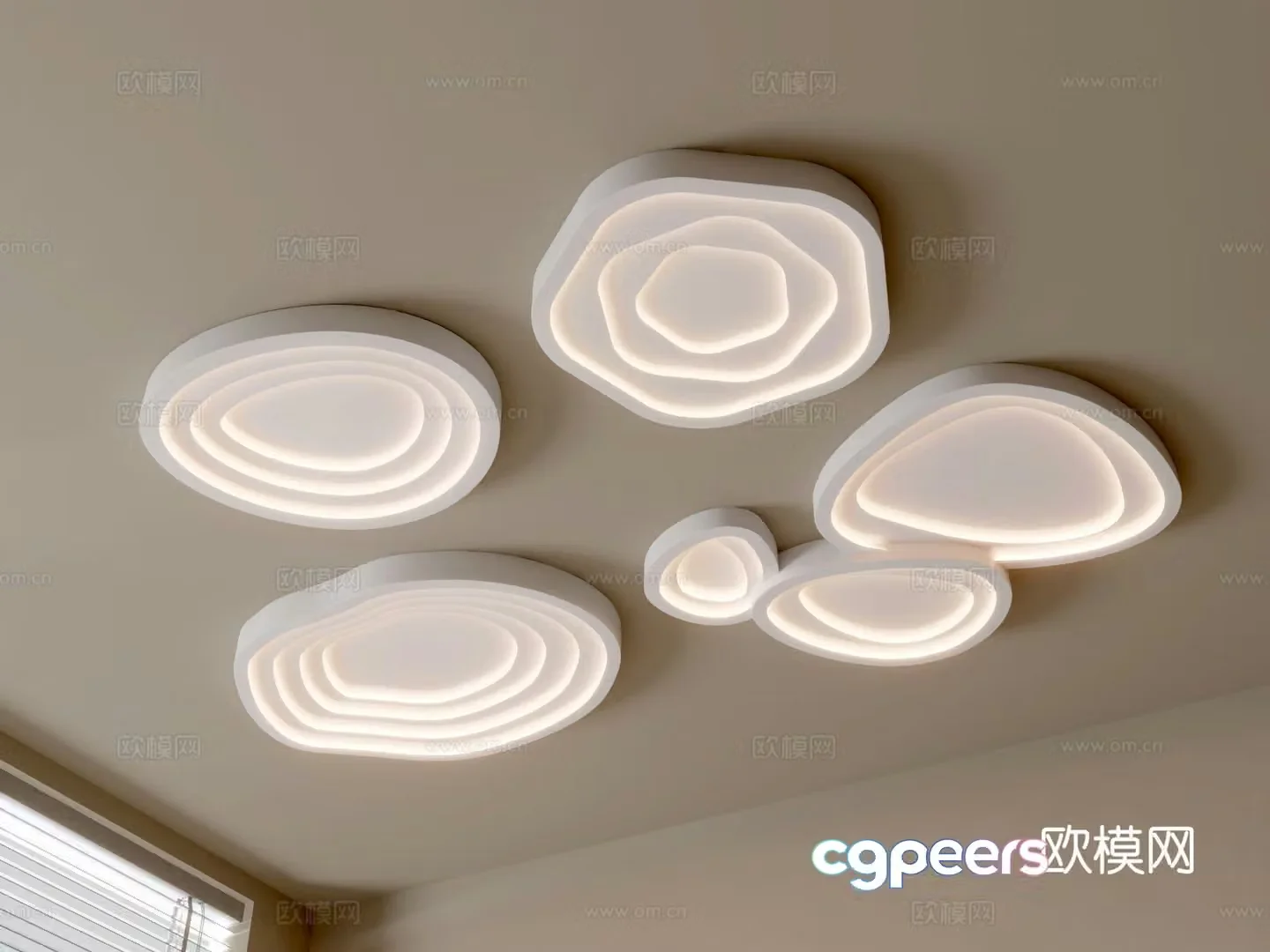 Modern geometric ceiling lamp 3d model