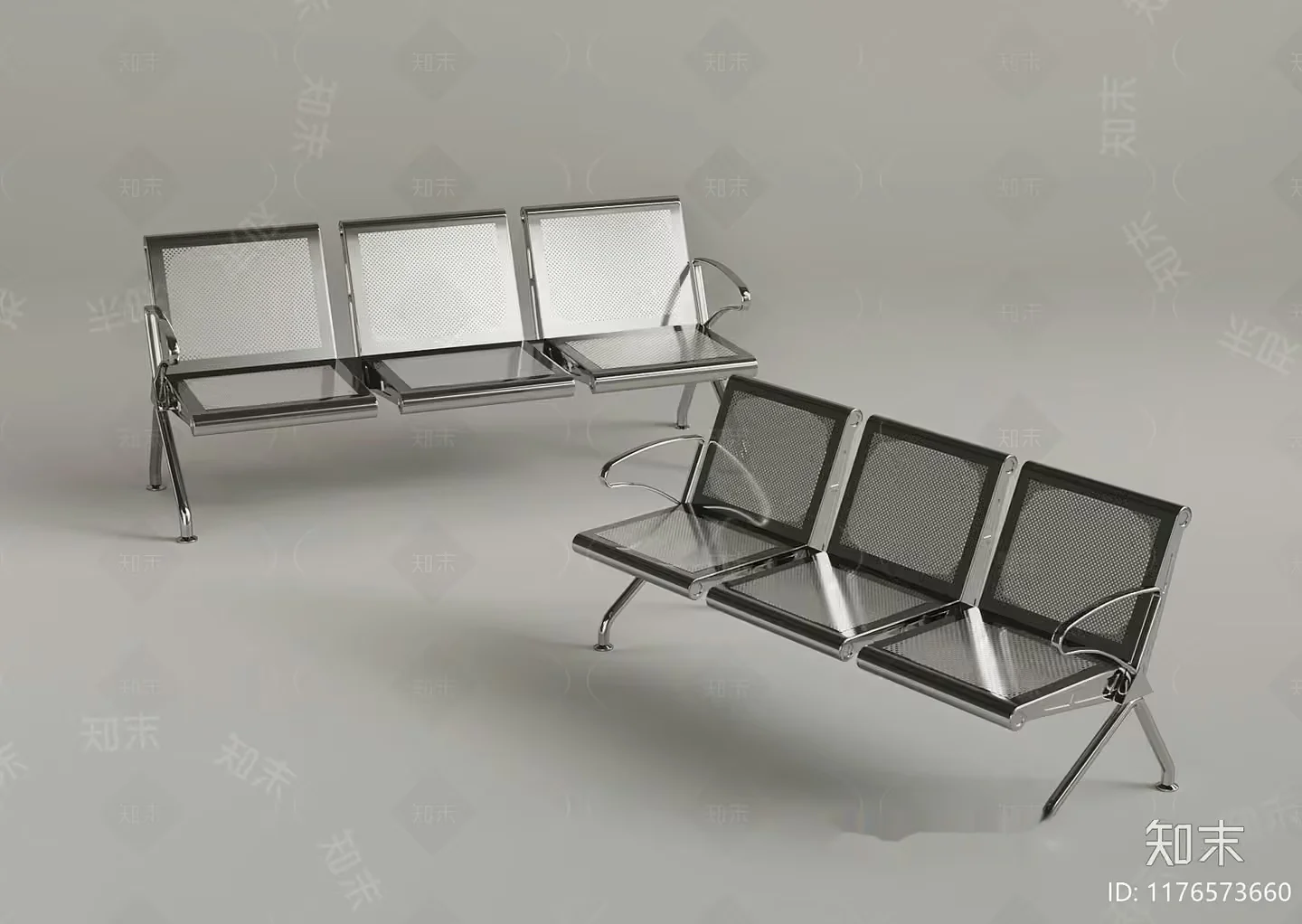 Metal Bench 3D Model – 16920 – VRAY Render