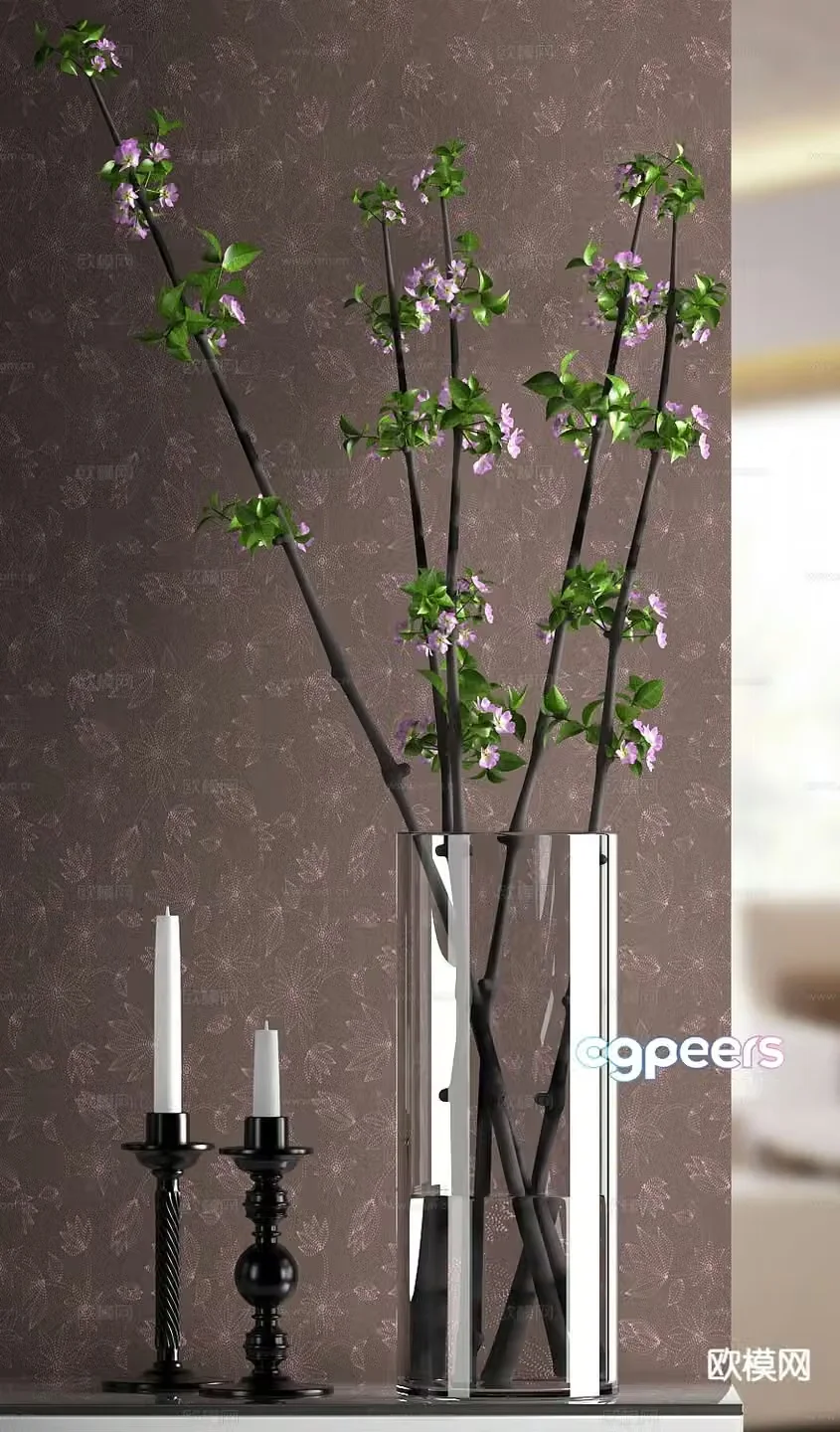 vase floral arrangement flower arrangement flowers 3d model