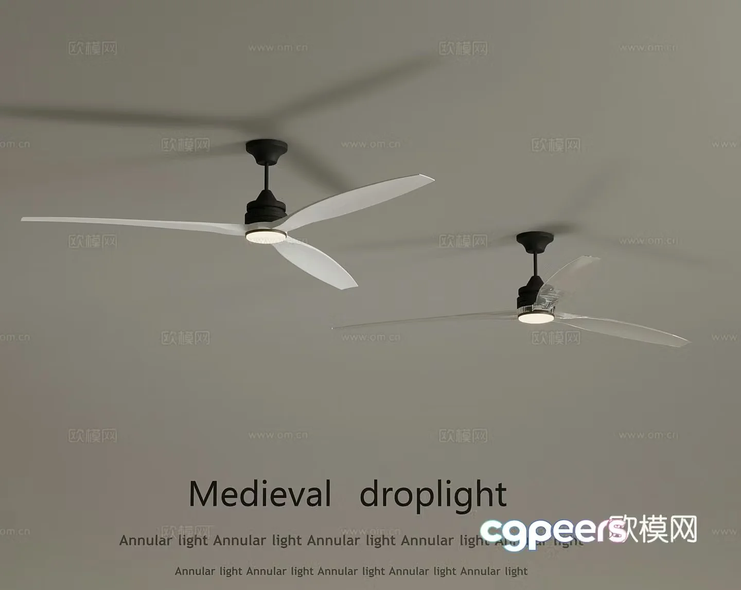 Modern fan light 3d model