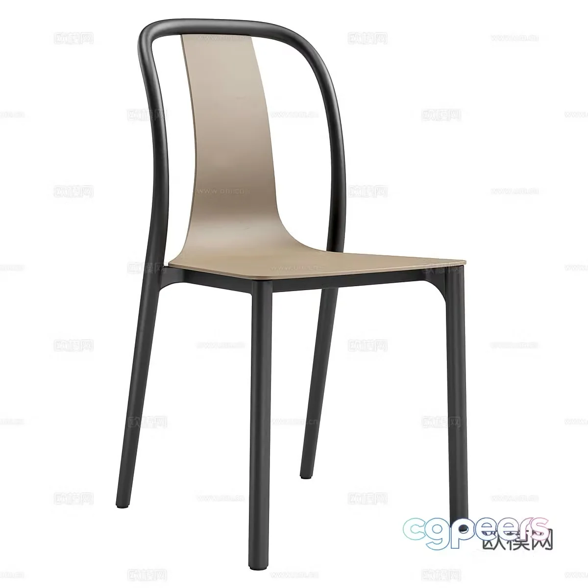 Single chair dining chair 3D model
